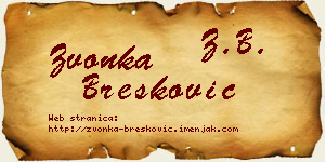 Zvonka Brešković vizit kartica